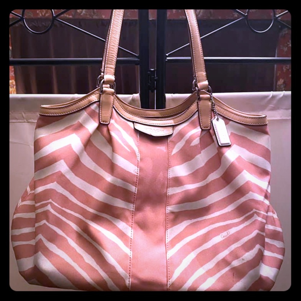 Coach Zebra Print in pink and ivory